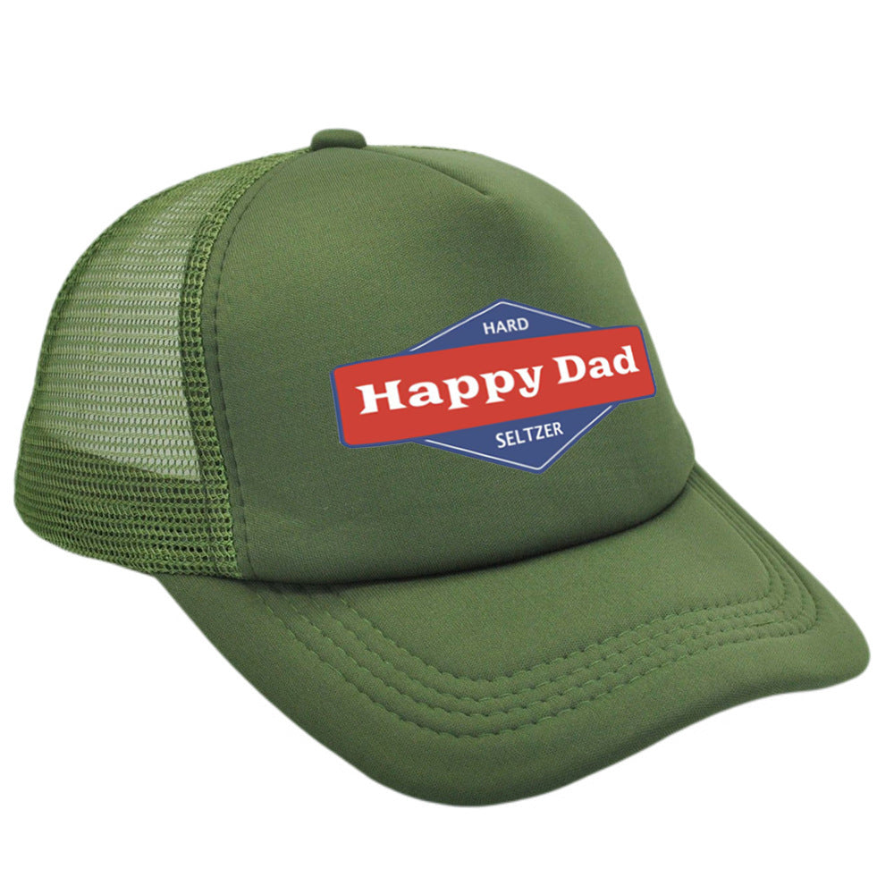 Hot Solid Color Mesh Happy Dad Baseball Summer Hat Male Truck Driver Mesh Peaked Cap - Urban Caps 