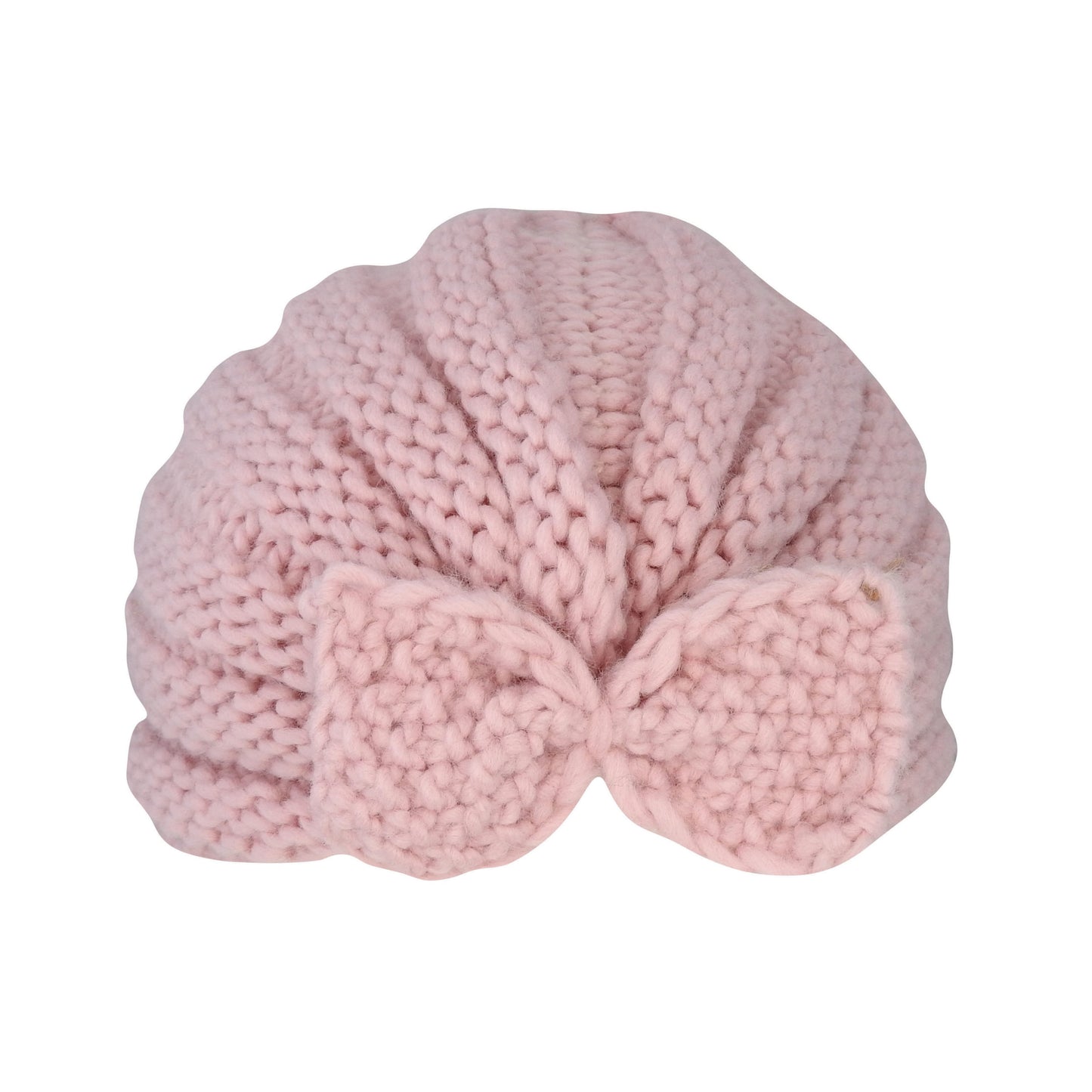 Avenel Peaches Infant Knit Turban Beanie with Bow – Acrylic Pull-On Hat