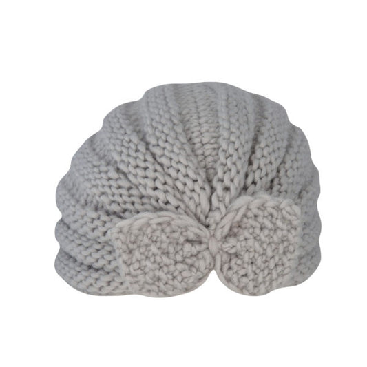 Avenel Peaches Infant Knit Turban Beanie with Bow – Acrylic Pull-On Hat