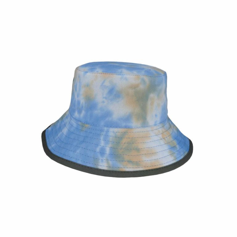 Brodie Kids Reversible Cotton Tie-Dye Bucket Hat with Adjustable Fit and UPF 50+ Sun Protection