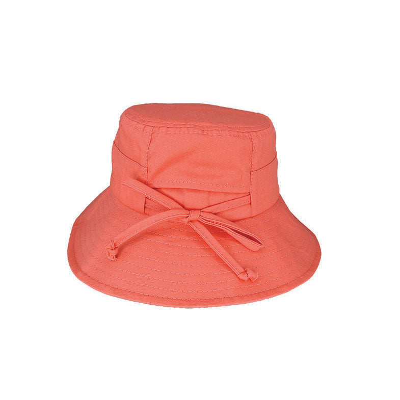 Kids’ Cotton Ponytail Bucket Hat – UPF50+ Sun Protection, Adjustable Fit