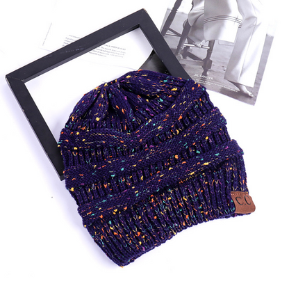 Cable Knit Fuzzy Lined High Bun Beanie - Urban Caps 