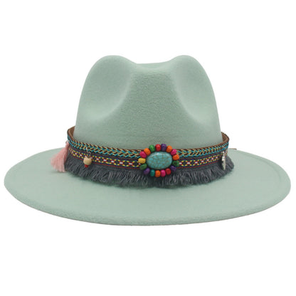 Ethnic Style Western Cowboy Hat Gem Accessories Tibetan Top Hat - Urban Caps 