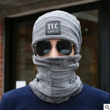 Knitted Winter Hat with Crossed Scarf Neck Warmer - Urban Caps 