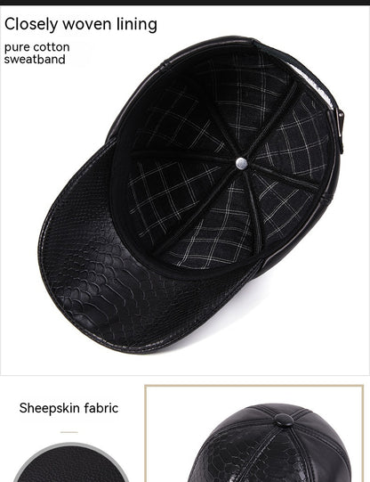 Autumn and Winter High-End Leisure Leather Hat