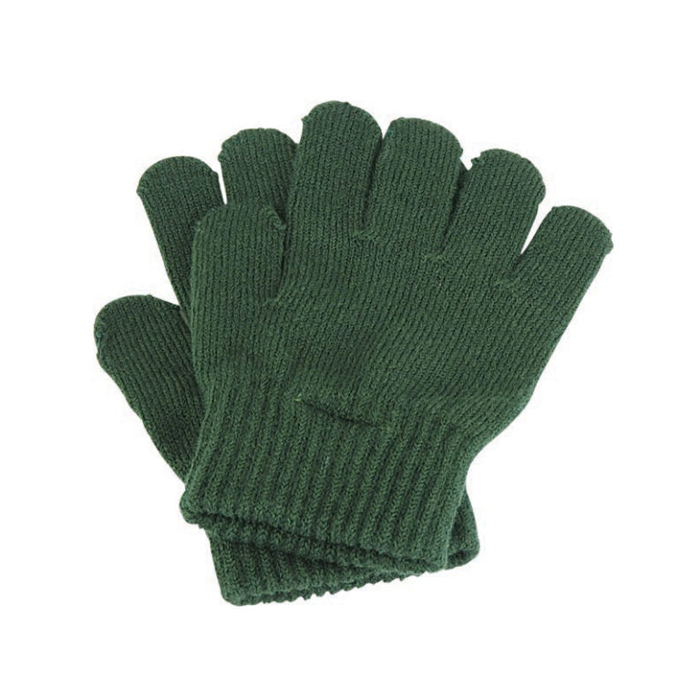 Children’s Acrylic Knit Stretch Gloves with Ribbed Cuff – Ainsley