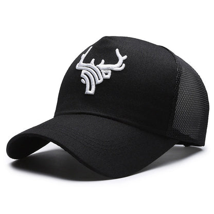 Deer Head Rear Mesh Tall Crown Baseball Cap Men's Summer Breathable - Urban Caps 