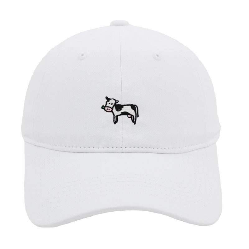 COW COW Embroidery Soft Top Baseball Cap Spring and Summer Cute