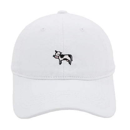 COW COW Embroidery Soft Top Baseball Cap Spring and Summer Cute