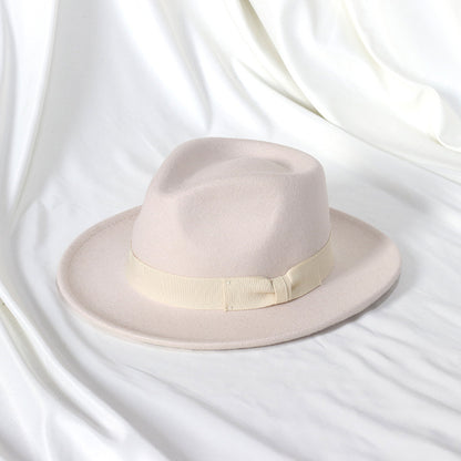 Bowknot Top Hat Love Hat Head Felt Cap Small Curling Men's Top Hat Retro Jazz Hat - Urban Caps 