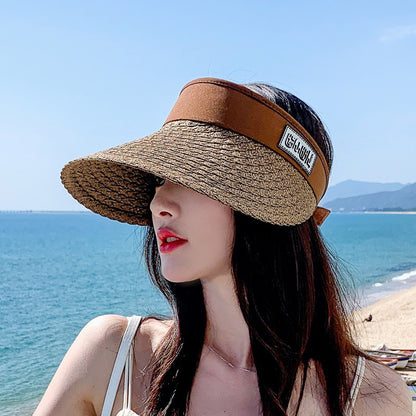 Women's Personalized Korean Style Straw Sun Hat - Urban Caps 