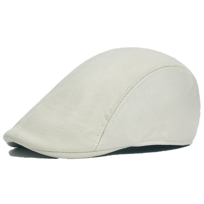 Vintage Pu Leather Solid Beret Cap - Urban Caps 