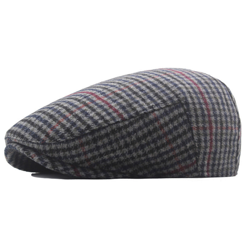Winter Tweed Flat Cap Men's Newsboy Cap Baby British Retro Beret - Urban Caps 