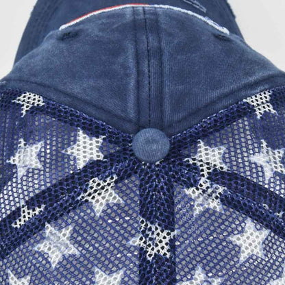 American Flag Embroidered Mesh Cap Embroidered Baseball Hat - Urban Caps 