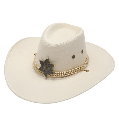 American Trend Three Ropes Chicken Feather Travel Shaping Cowboy Hat - Urban Caps 