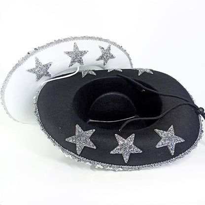 Party Black Bilateral Sequined Cowboy Hat - Urban Caps 