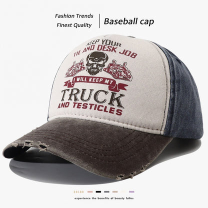 Peaked Hard Top Summer Letter Printing Stylish Baseball Cap - Urban Caps 