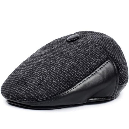 Men’s Winter Woolen Peaked Cap – Classic Plaid Design - Urban Caps 