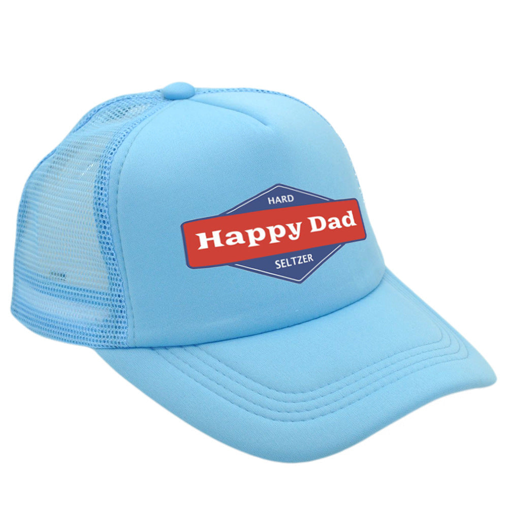 Hot Solid Color Mesh Happy Dad Baseball Summer Hat Male Truck Driver Mesh Peaked Cap - Urban Caps 
