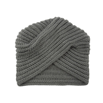 Fashion Woolen Knit Hat With Crossover Pullover - Urban Caps 
