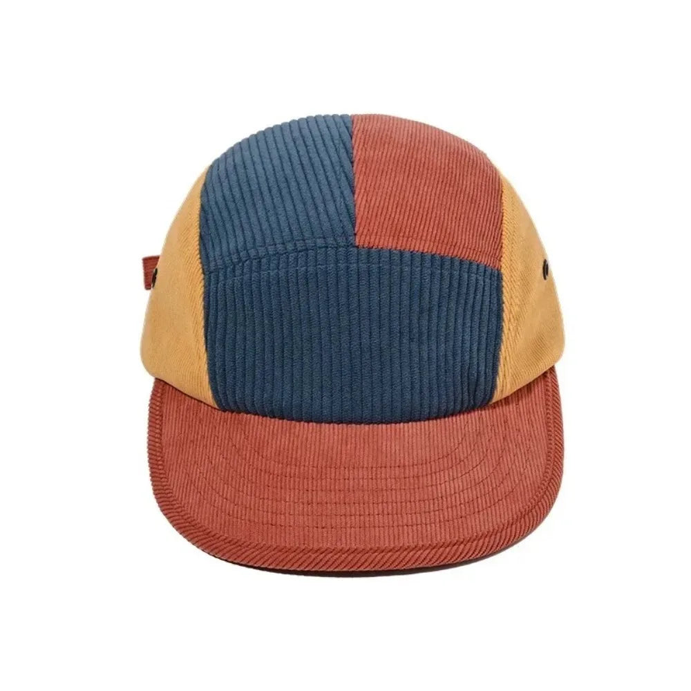 Aberdeen Patchwork Corduroy 5-Panels Baseball Cap - Urban Caps