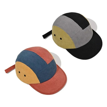 Aberdeen Patchwork Corduroy 5-Panels Baseball Cap - Urban Caps