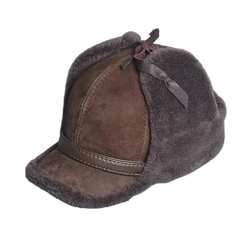 Alaska Winter Genuine Leather Trapper Bomber Hat - Classic Trapper Bomber With Fur Lining