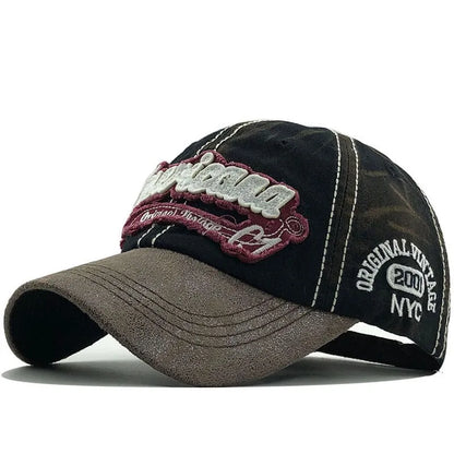 Americana Vintage Baseball Cap – Cotton Adjustable Hat with Embroider