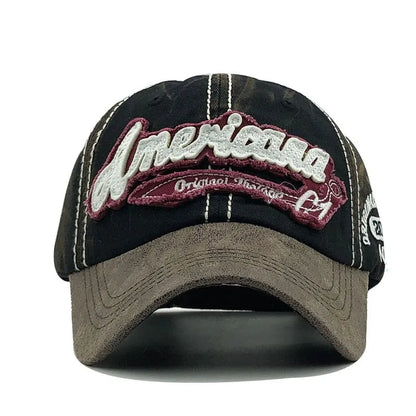Americana Vintage Baseball Cap – Cotton Adjustable Hat with Embroider