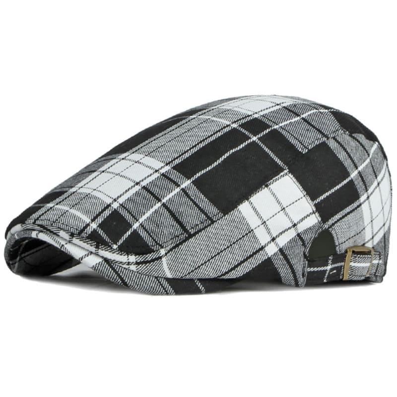 Anglet Tartan Flat Cap – Cotton Plaid Classic Hat