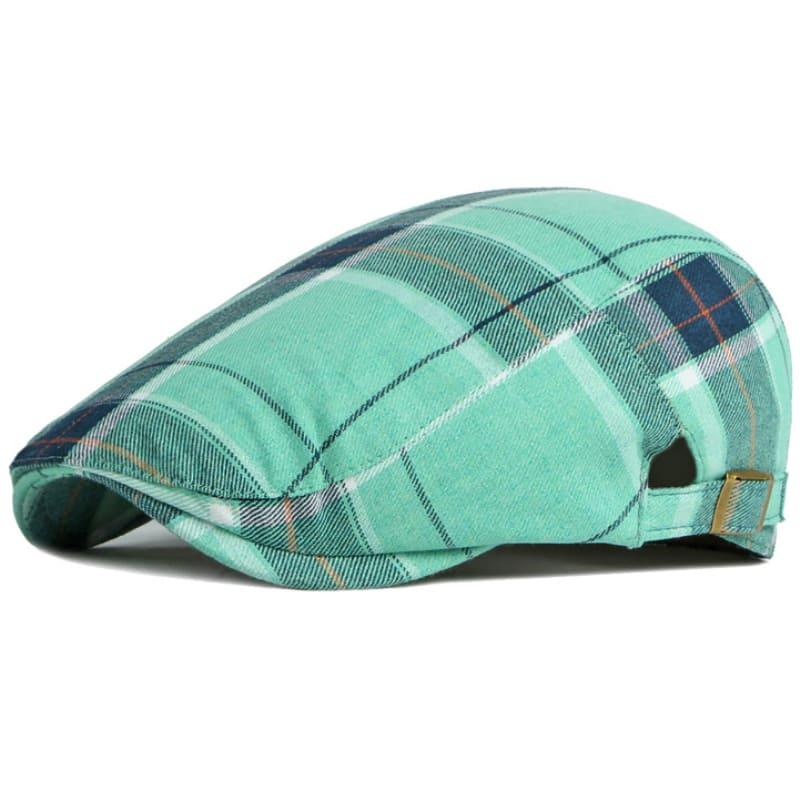 Anglet Tartan Flat Cap – Cotton Plaid Classic Hat