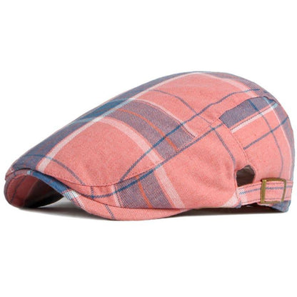 Anglet Tartan Flat Cap – Cotton Plaid Classic Hat