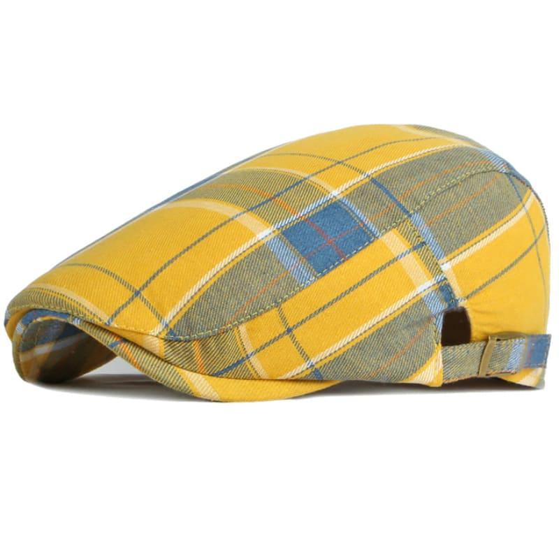 Anglet Tartan Flat Cap – Cotton Plaid Classic Hat