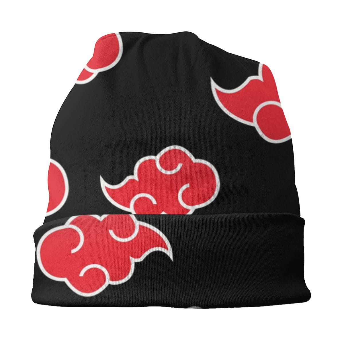 Anime Red Clouds Black Beanie - Urban Caps