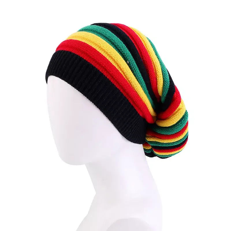 Rasta Reggae Striped Baggy Beanie - Urban Caps
