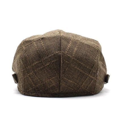 Arlington Plaid Cotton Flat Cap - Classic Plaid Cotton Flat Cap For Casual And Smart Style