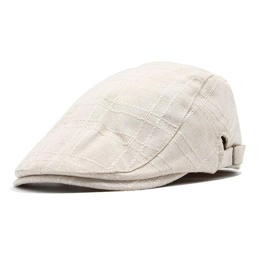 Arlington Plaid Cotton Flat Cap - Classic Plaid Cotton Flat Cap For Casual And Smart Style