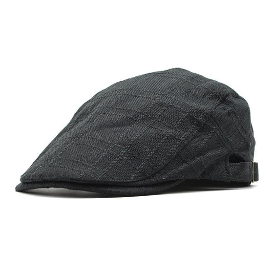 Arlington Plaid Cotton Flat Cap - Classic Plaid Cotton Flat Cap For Casual And Smart Style