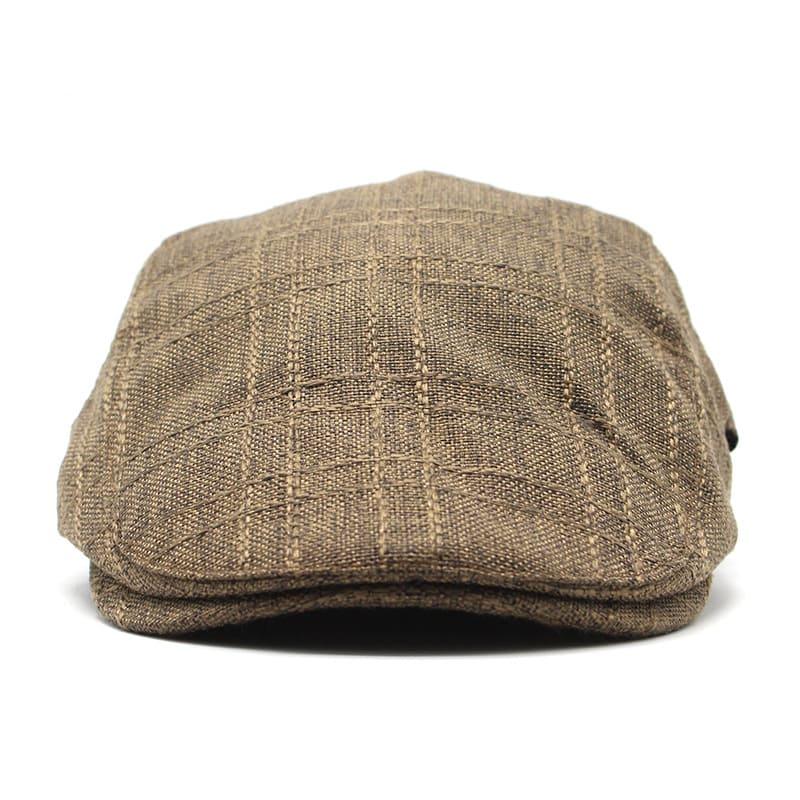 Arlington Plaid Cotton Flat Cap - Classic Plaid Cotton Flat Cap For Casual And Smart Style