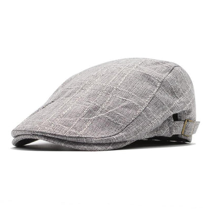 Arlington Plaid Cotton Flat Cap - Classic Plaid Cotton Flat Cap For Casual And Smart Style