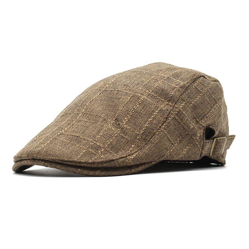 Arlington Plaid Cotton Flat Cap - Classic Plaid Cotton Flat Cap For Casual And Smart Style