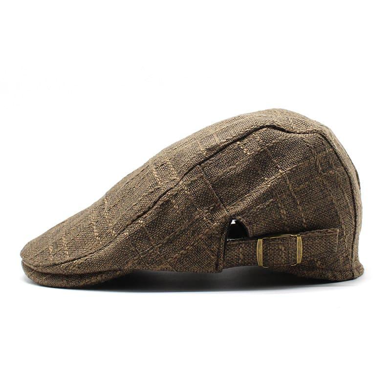 Arlington Plaid Cotton Flat Cap - Classic Plaid Cotton Flat Cap For Casual And Smart Style