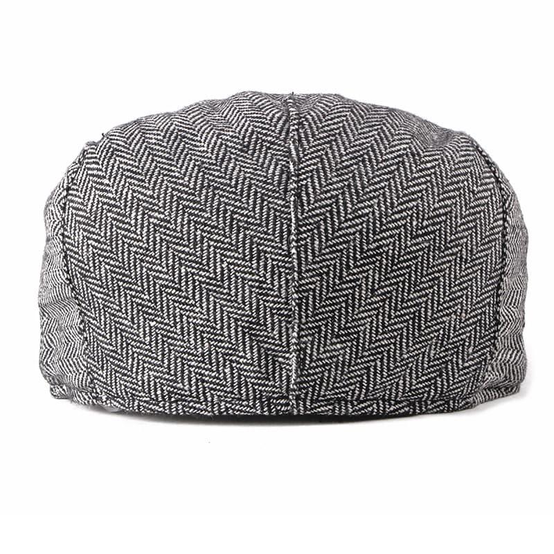 Asis Herringbone Cotton Flat Cap - Timeless Texture For Casual Looks And Modern Style