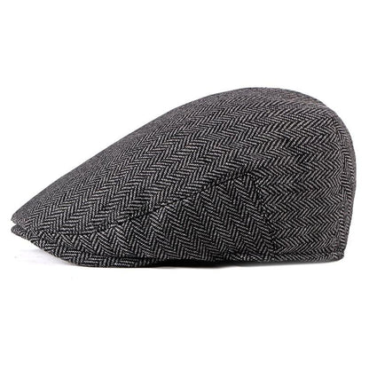 Asis Herringbone Cotton Flat Cap - Timeless Texture For Casual Looks And Modern Style