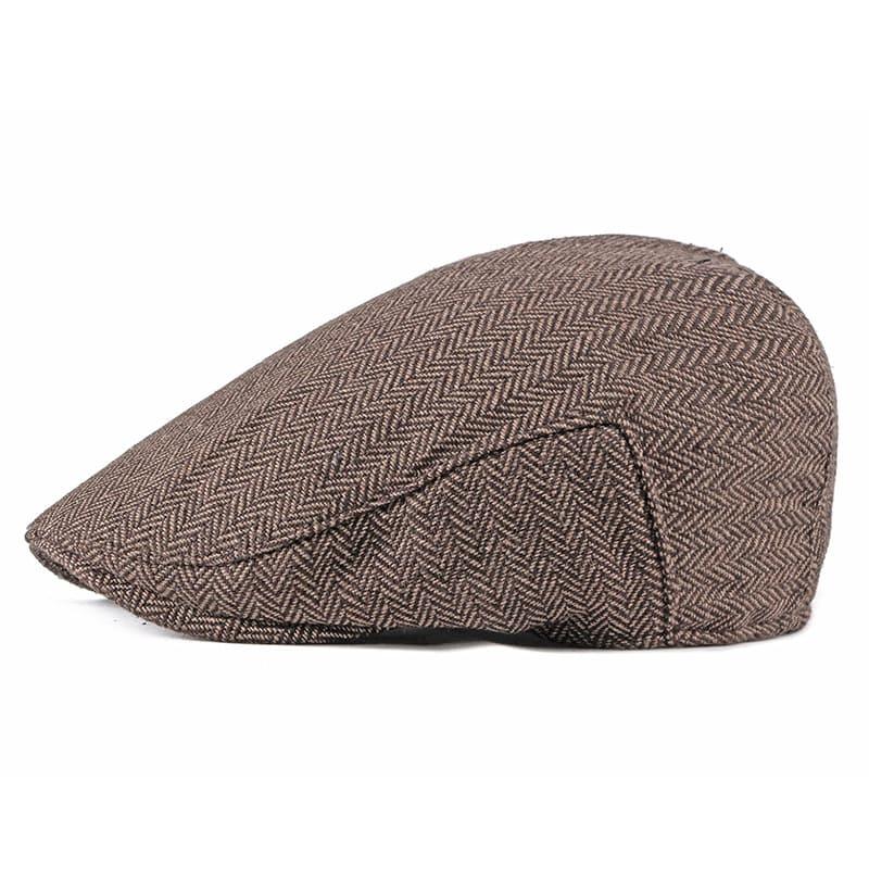 Asis Herringbone Cotton Flat Cap - Timeless Texture For Casual Looks And Modern Style
