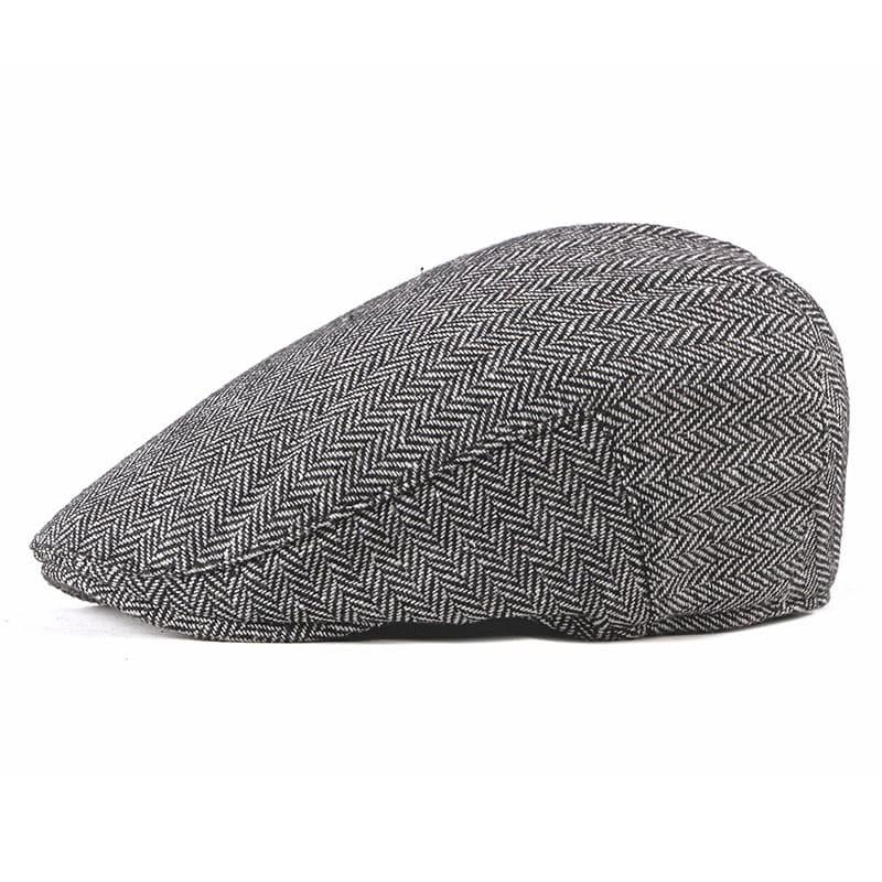 Asis Herringbone Cotton Flat Cap - Timeless Texture For Casual Looks And Modern Style