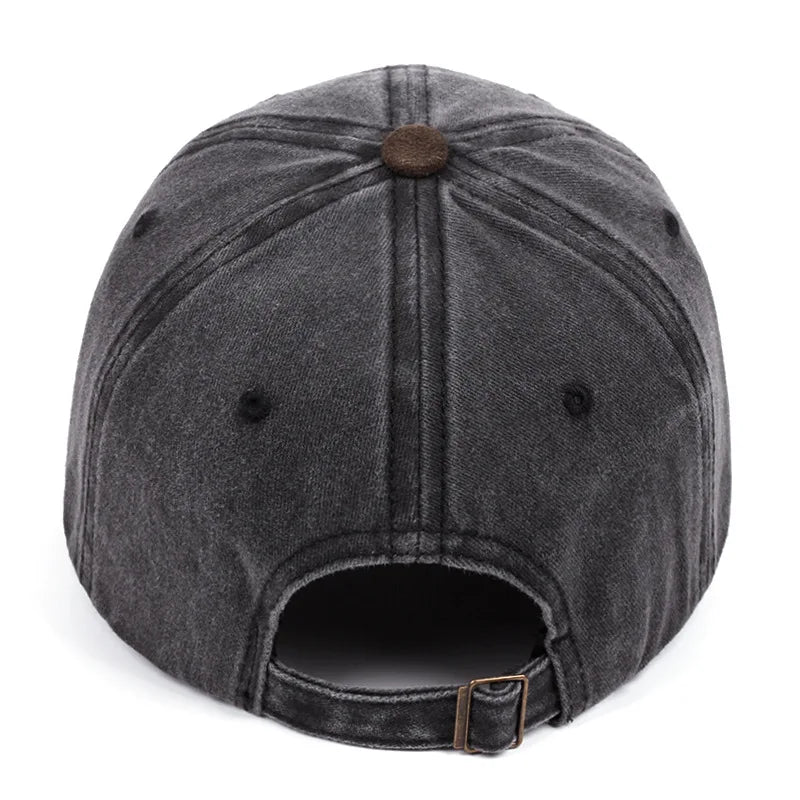 Authentic USA Washed Cotton Baseball Cap - Embroidered Details, Classic Casual Cap
