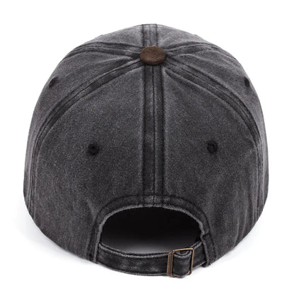 Authentic USA Washed Cotton Baseball Cap - Embroidered Details, Classic Casual Cap