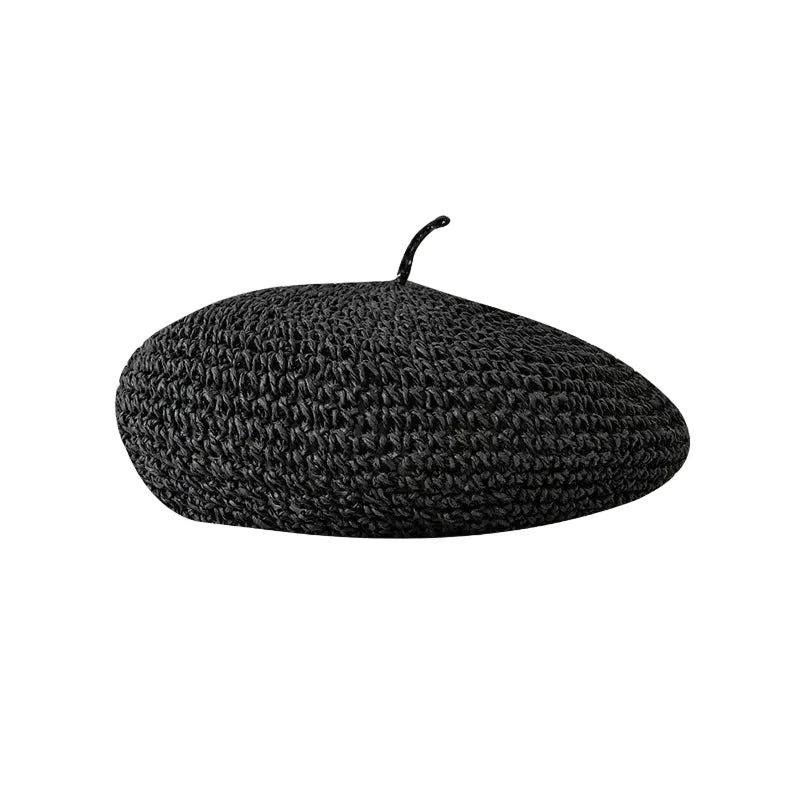 Aveiro Summer Handmade Straw Beret - Breathable Sun Ready Style For Warm Summer Days