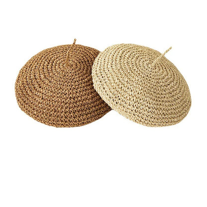 Aveiro Summer Handmade Straw Beret - Breathable Sun Ready Style For Warm Summer Days
